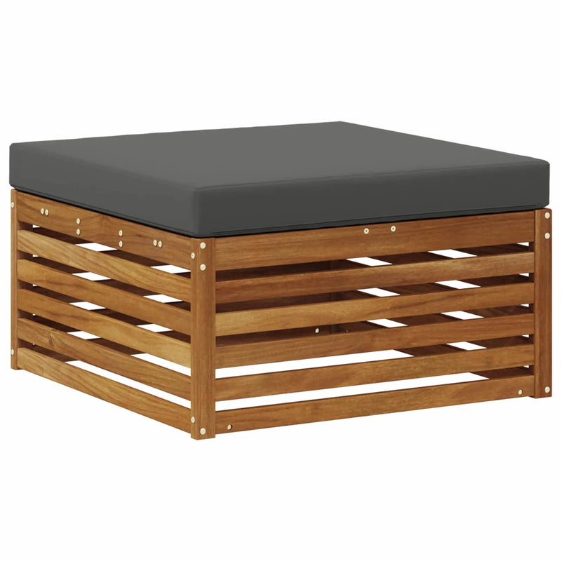 Outdoor Footstool Solid Acacia Wood Natural