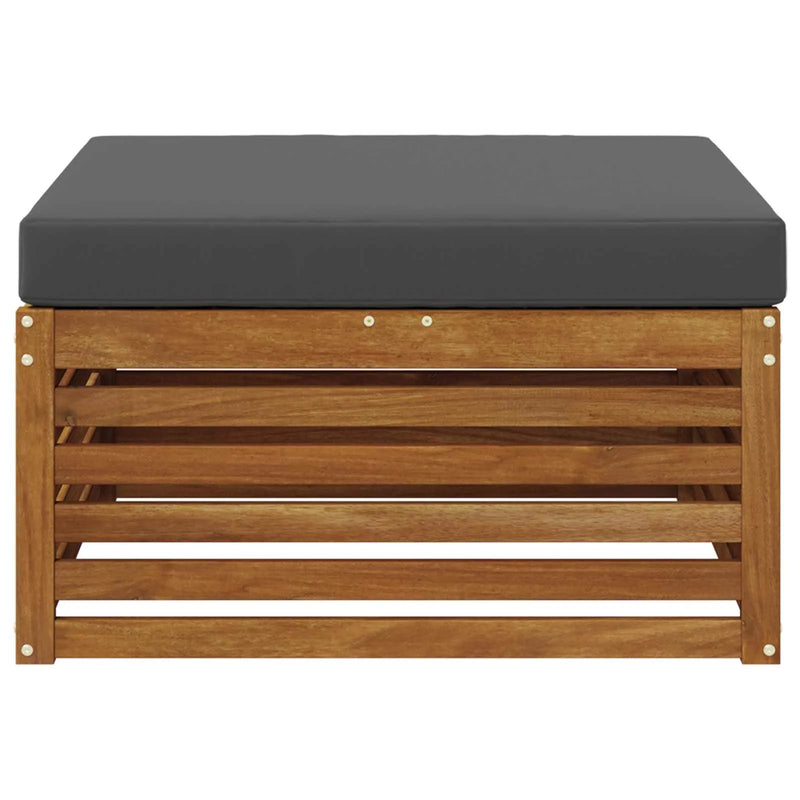 Outdoor Footstool Solid Acacia Wood Natural