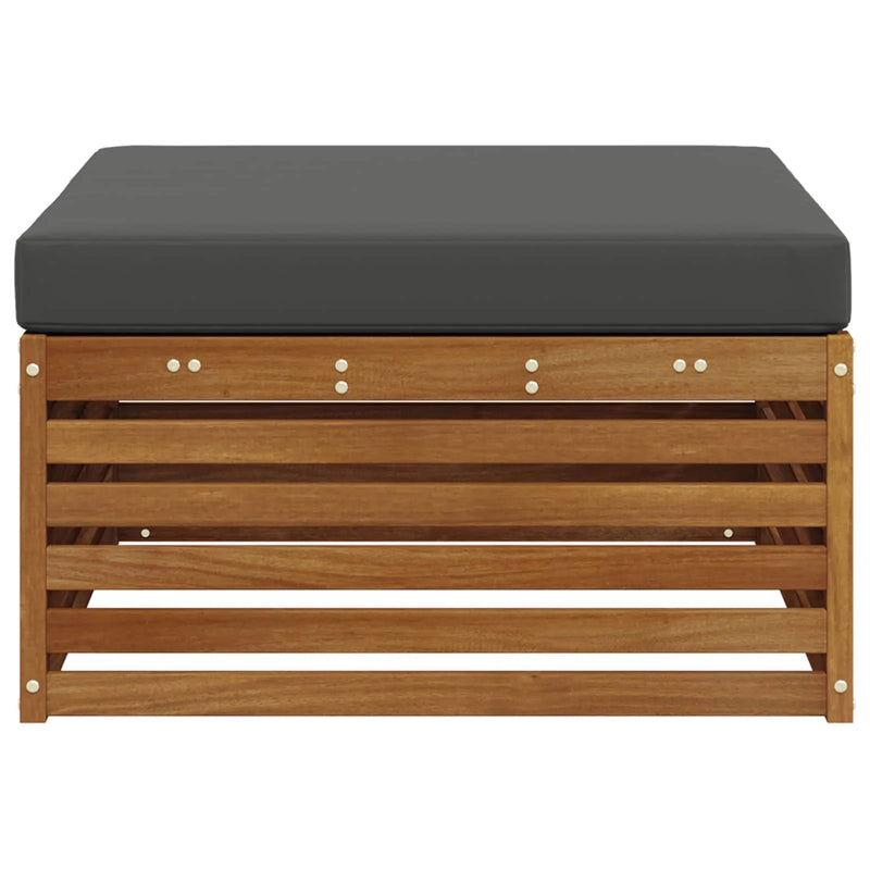 Outdoor Footstool Solid Acacia Wood Natural
