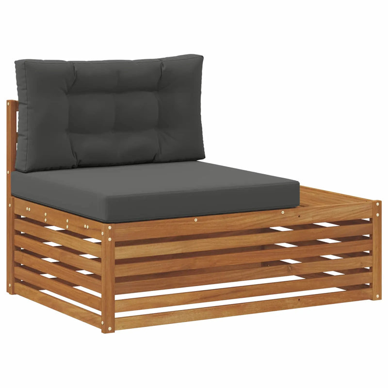 Outdoor End sofa Natural 115 x 83 x 73 cm Solid Acacia Wood