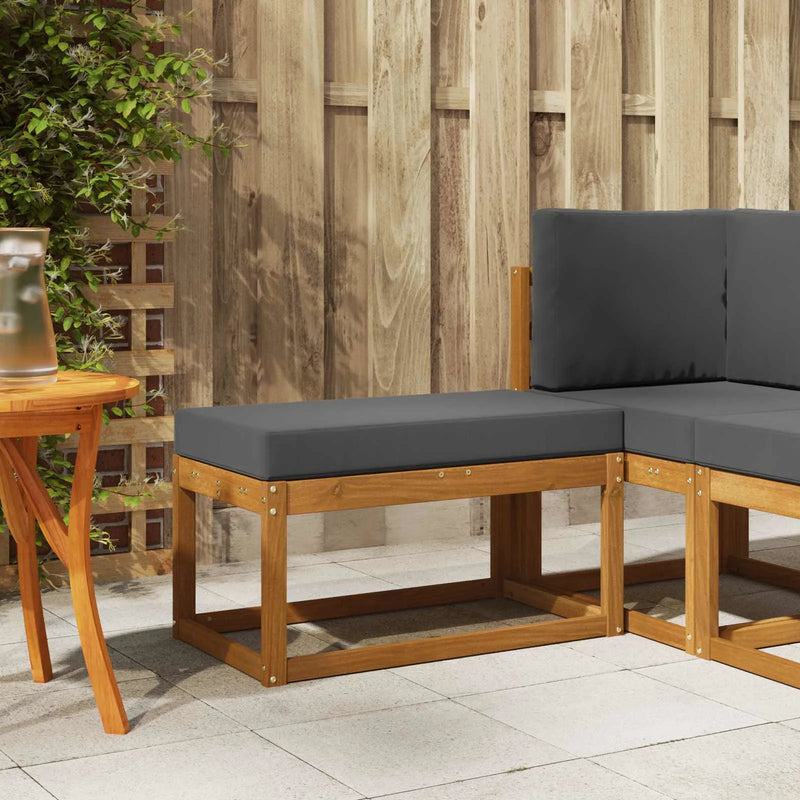Outdoor Stool Bench Solid Acacia Wood Natural