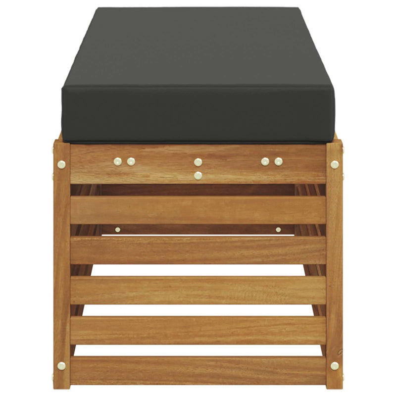 Stool Bench Natural and Anthracite 115 x 43 x 37 cm