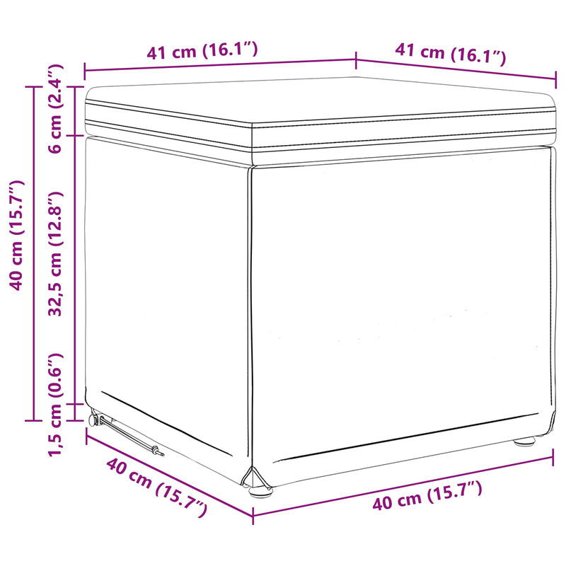 Stool Dark Grey 41 x 41 x 40 cm Fabric and Engineered Wood