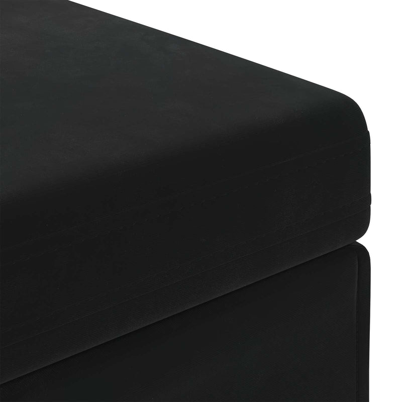 Stool Black 41 x 41 x 40 cm Velvet and Engineered Wood