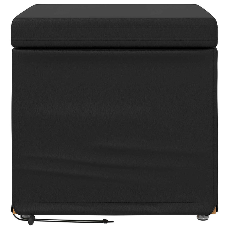 Stool Black 41 x 41 x 40 cm Faux Leather and Engineered Wood