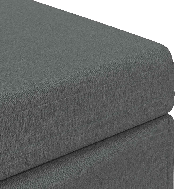 Stool Dark Grey 61 x 41 x 40 cm Fabric and Engineered Wood