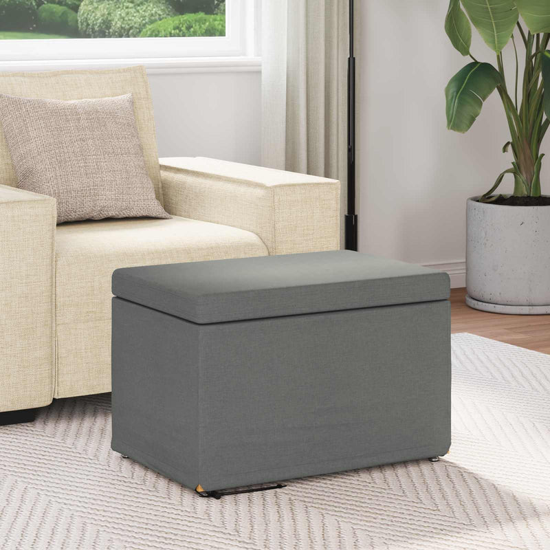Stool Dark Grey 61 x 41 x 40 cm Fabric and Engineered Wood