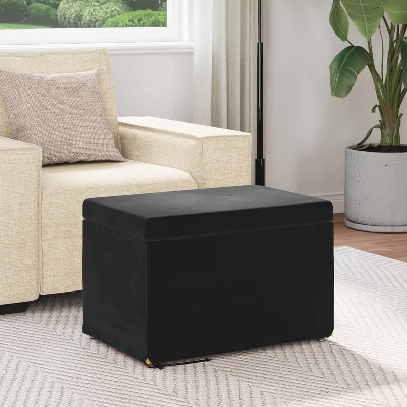Stool Black 61 x 41 x 40 cm Velvet and Engineered Wood