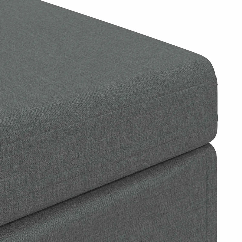 Stool Dark Grey 101 x 41 x 40 cm Fabric and Engineered Wood