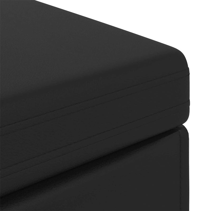 Stool Black 101 x 41 x 40 cm Faux Leather and Engineered Wood