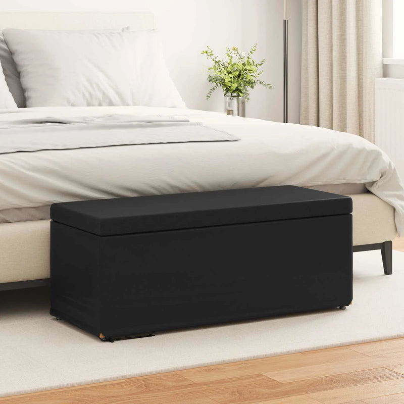 Stool Black 101 x 41 x 40 cm Faux Leather and Engineered Wood