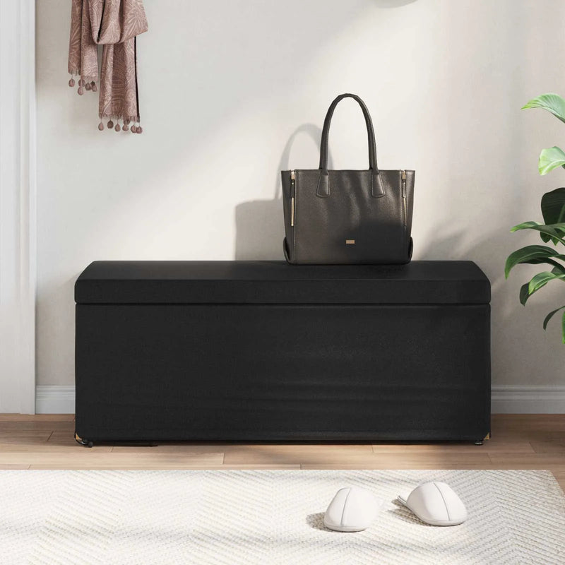 Stool Black 101 x 41 x 40 cm Faux Leather and Engineered Wood