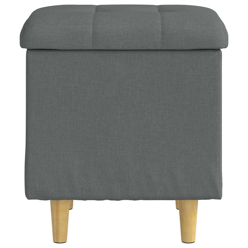 Storage Ottoman with Cushion Dark Grey 40 x 40 x 45 cm Fabric