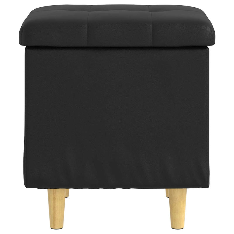 Storage Ottoman with Cushion Black 40 x 40 x 45 cm Faux leather