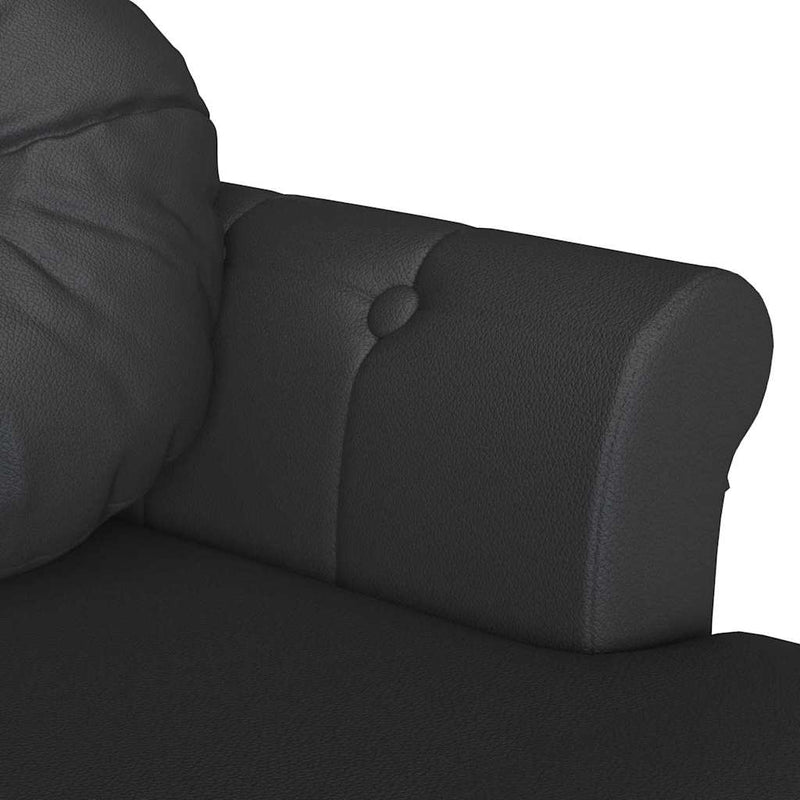 vidaXL Chesterfield Bench Black 120.5 x 65 x 75 cm Faux Leather