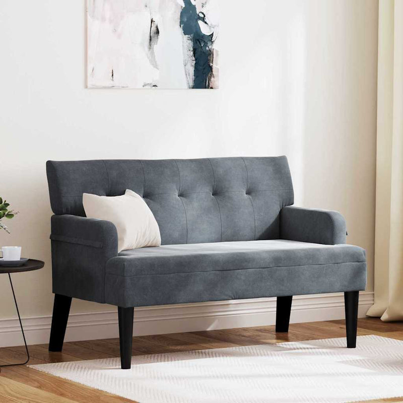 vidaXL Chesterfield Bench Dark Grey 112 x 65.5 x 75 cm Velvet