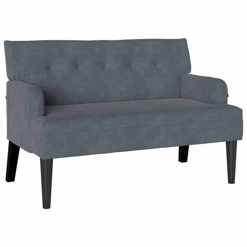 vidaXL Chesterfield Bench Dark Grey 112 x 65.5 x 75 cm Velvet
