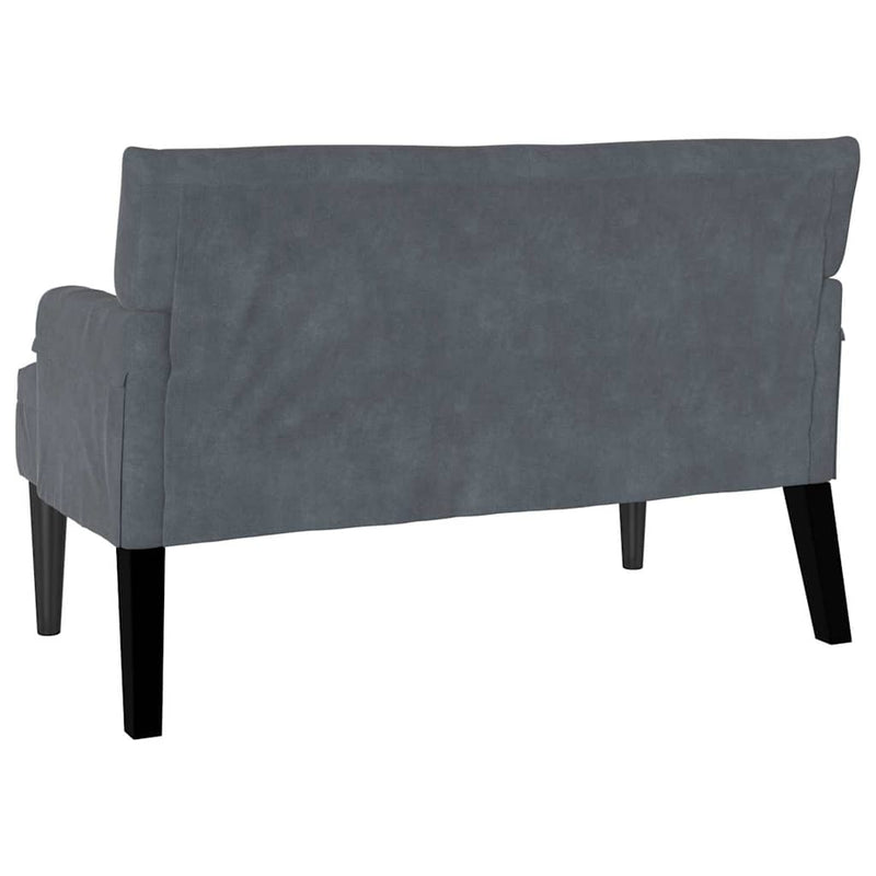 vidaXL Chesterfield Bench Dark Grey 112 x 65.5 x 75 cm Velvet
