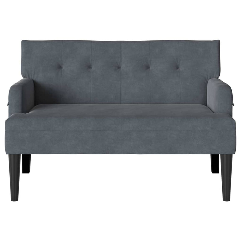 vidaXL Chesterfield Bench Dark Grey 112 x 65.5 x 75 cm Velvet