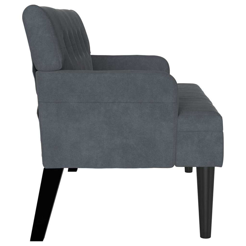 vidaXL Chesterfield Bench Dark Grey 112 x 65.5 x 75 cm Velvet