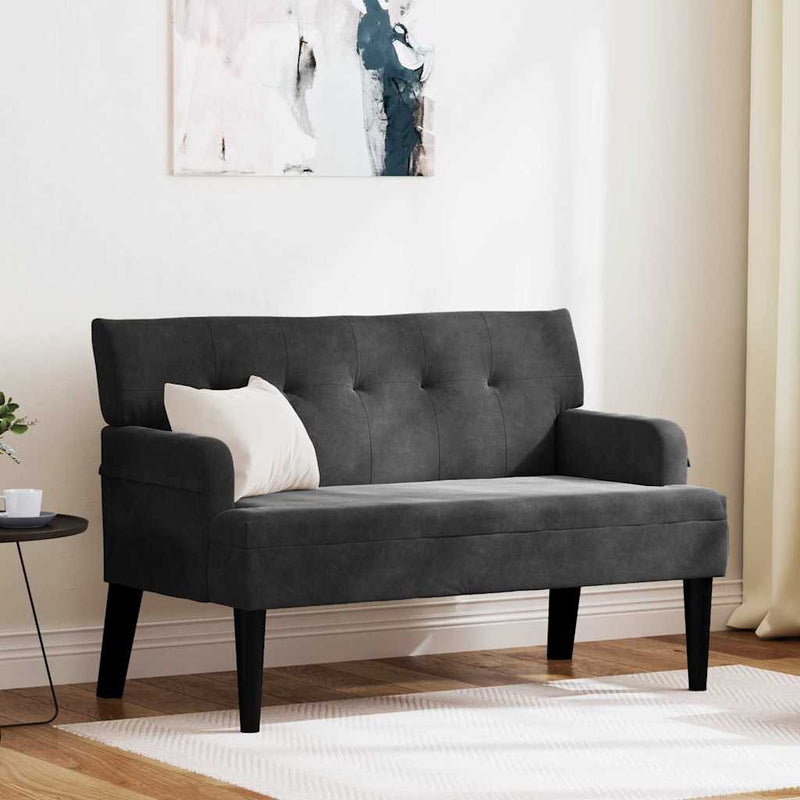 vidaXL Chesterfield Bench Black 112 x 65.5 x 75 cm Velvet