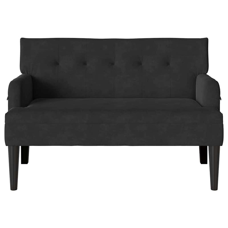 vidaXL Chesterfield Bench Black 112 x 65.5 x 75 cm Velvet