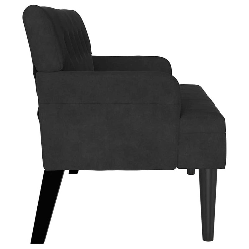 vidaXL Chesterfield Bench Black 112 x 65.5 x 75 cm Velvet