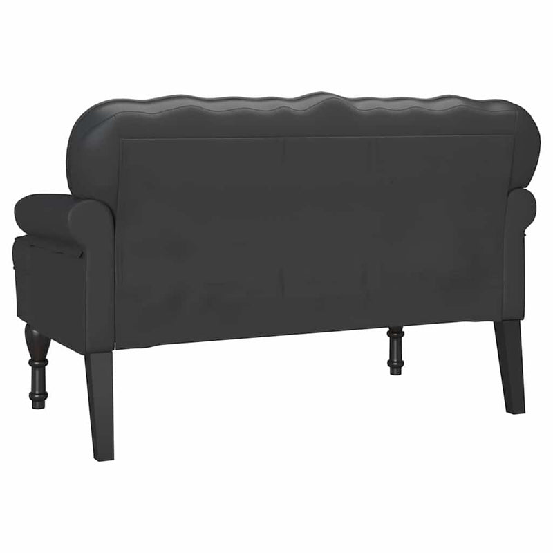 vidaXL Chesterfield Bench Black 119.5 x 64.5 x 75 cm Faux Leather