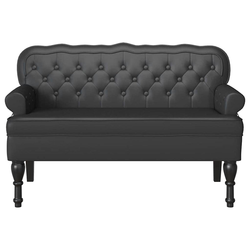 vidaXL Chesterfield Bench Black 119.5 x 64.5 x 75 cm Faux Leather