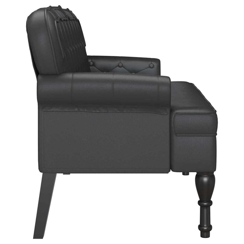 vidaXL Chesterfield Bench Black 119.5 x 64.5 x 75 cm Faux Leather