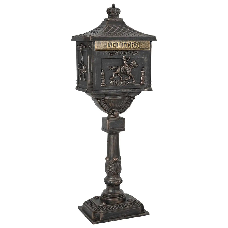 Standing Mailbox Bronze 42.5 x 29.5 x 117 cm Cast Aluminum
