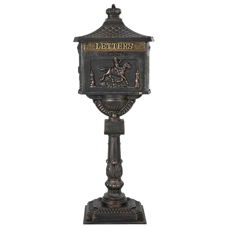 Standing Mailbox Bronze 42.5 x 29.5 x 117 cm Cast Aluminum