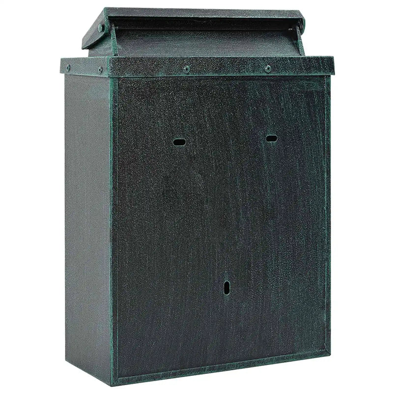 Wall Mounted Mailbox Green 29 x 13 x 41 cm Cast Aluminum