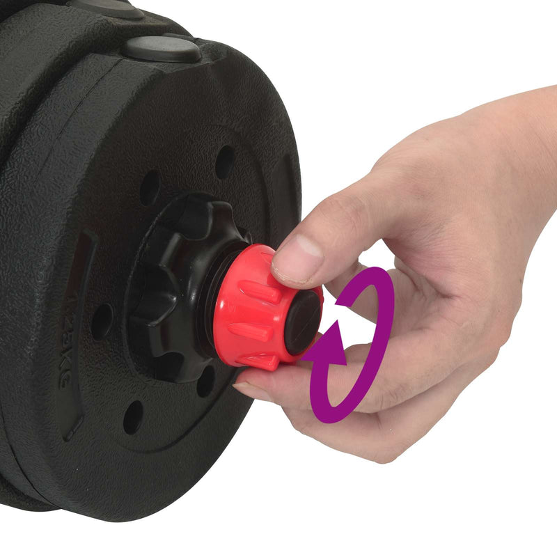vidaXL 2-in-1 Dumbbell Set Black and Red 121 x 19.5 x 19.5 cm