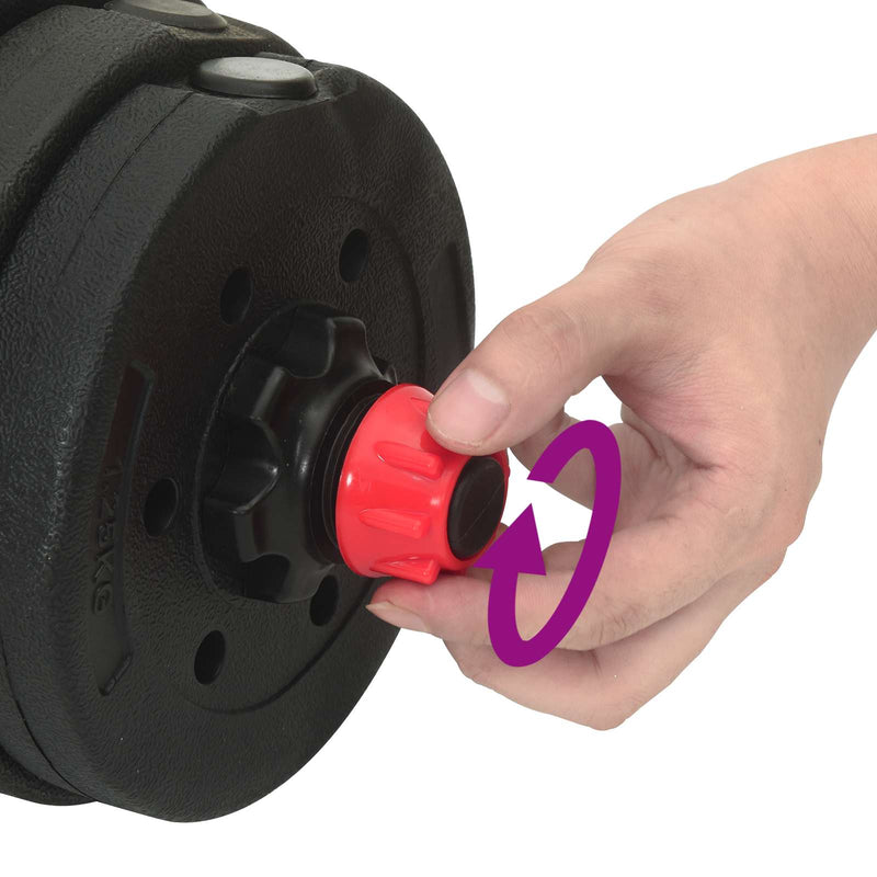 vidaXL 4-in-1 Dumbbell Set Black and Red 121 x 19.5 x 19.5 cm