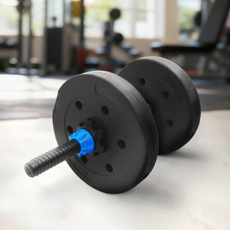vidaXL Weight Plates 4 pcs Black Ø 21.5 x 3.8 cm Cement and Iron Sand