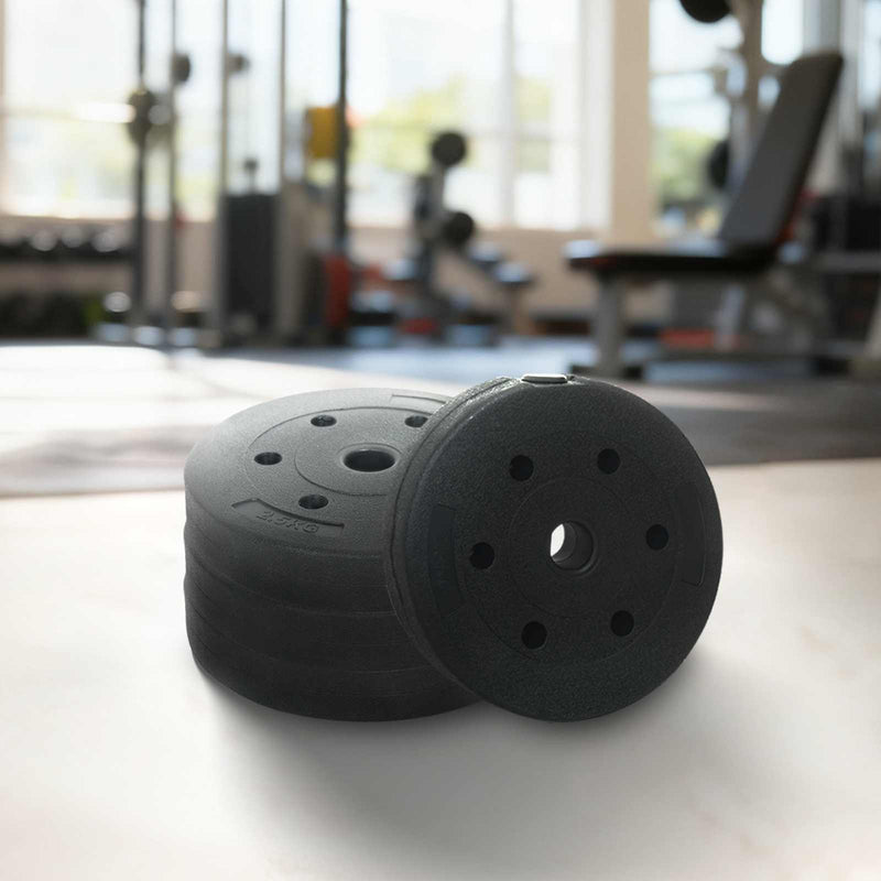 vidaXL Weight Plates 4 pcs Black Ø 21.5 x 3.8 cm Cement and Iron Sand