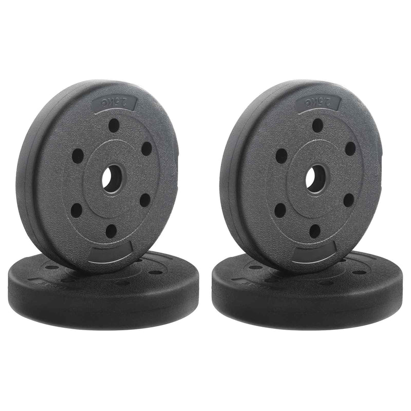 vidaXL Weight Plates 4 pcs Black Ø 21.5 x 3.8 cm Cement and Iron Sand