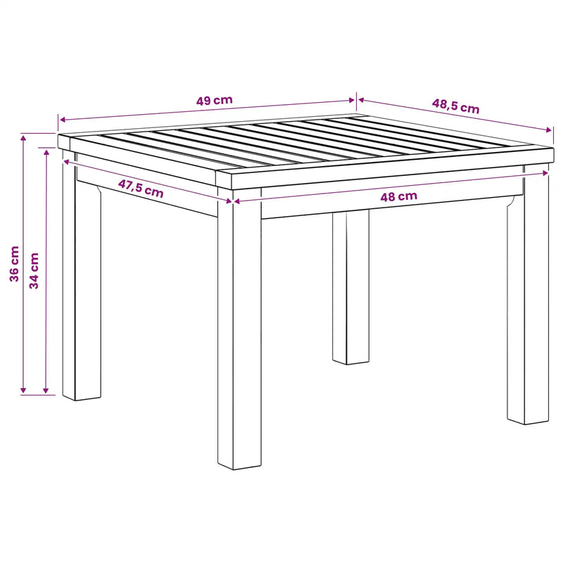 Coffee Table Natural 50 x 48.5 x 36 cm Solid Acacia Wood