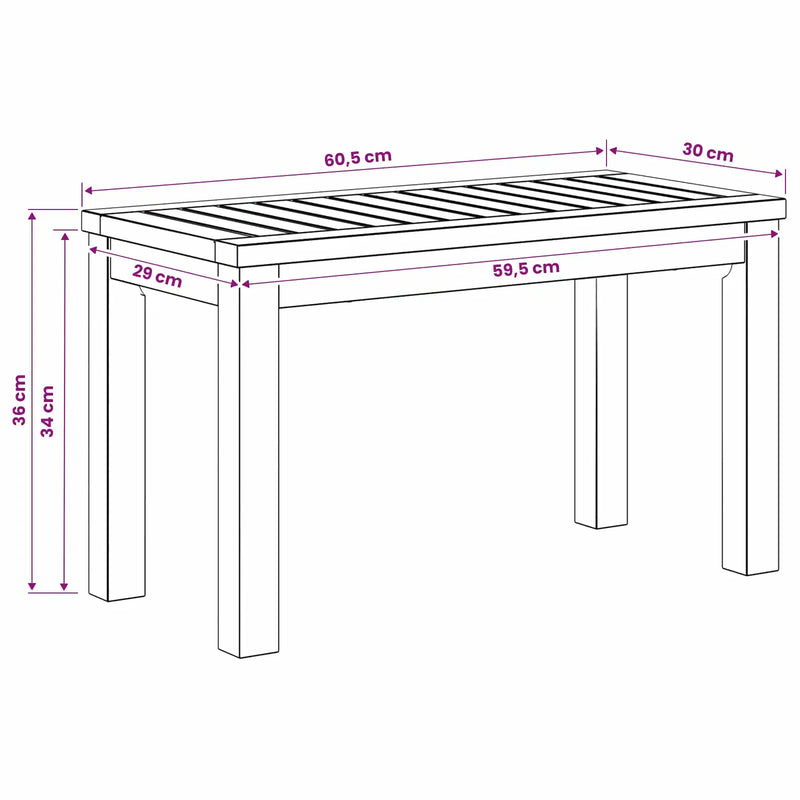 Coffee Table Natural 60.5 x 30 x 36 cm Solid Acacia Wood