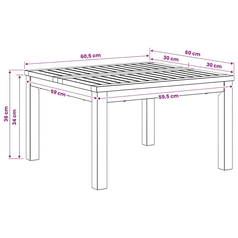 Coffee Table Natural 60 x 60.5 x 36 cm Solid Acacia Wood