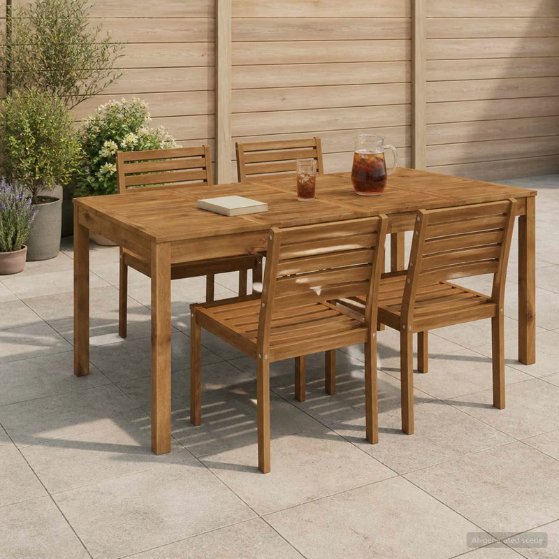 Garden Dinner Table Natural 180 x 88.5 x 75 cm