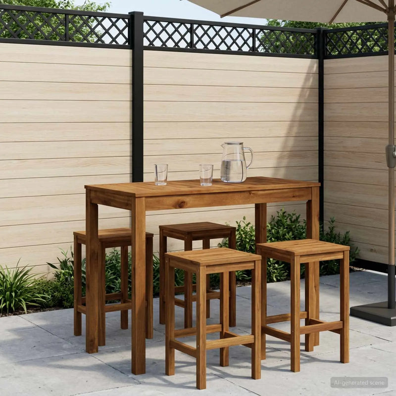 Garden Bar Table Natural 108.5 x 55 x 105 cm Solid Acacia Wood