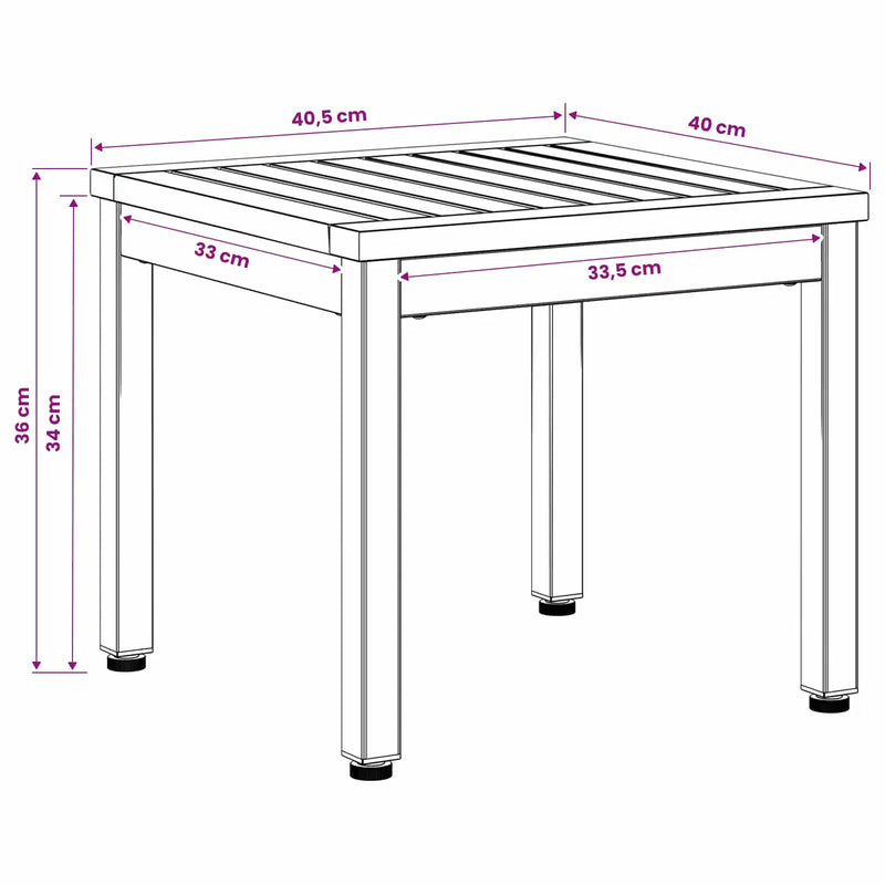 Coffee Table Natural and Black 40 x 40.5 x 36 cm