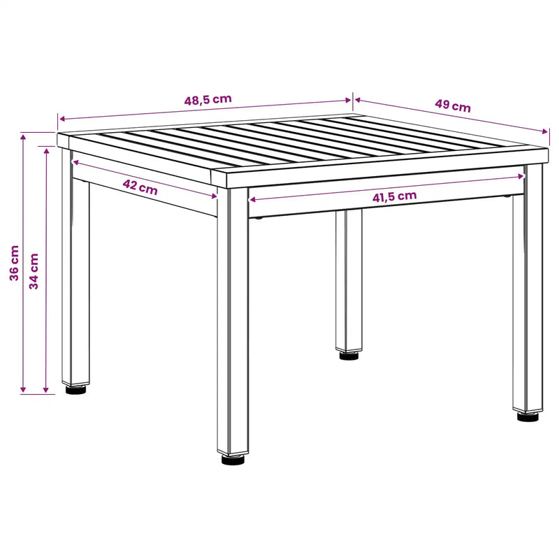 Coffee Table Natural and Black 50 x 48.5 x 36 cm