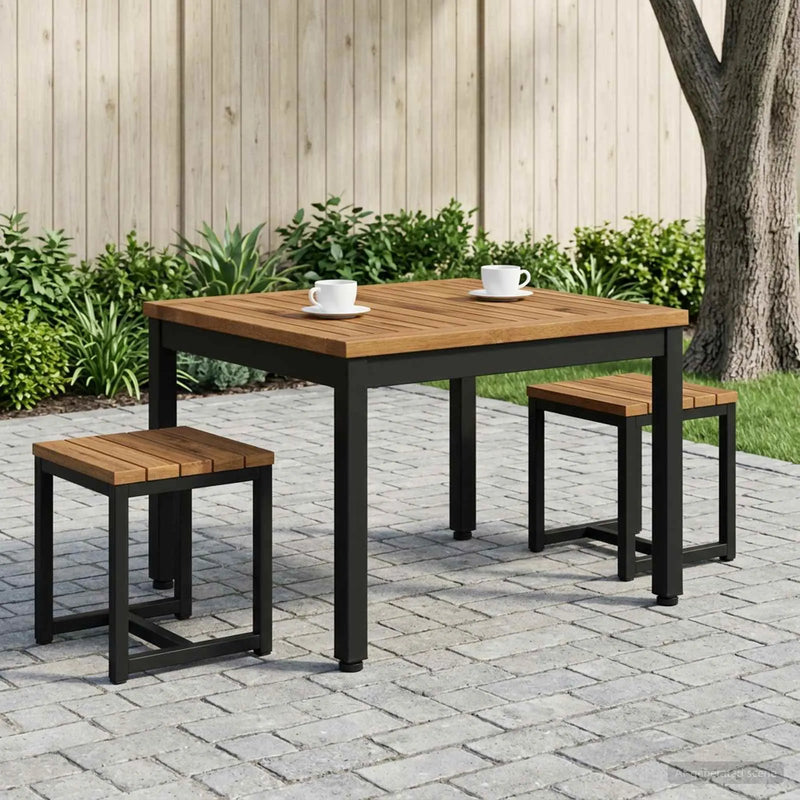 Coffee Table Natural and Black 50 x 60.5 x 36 cm