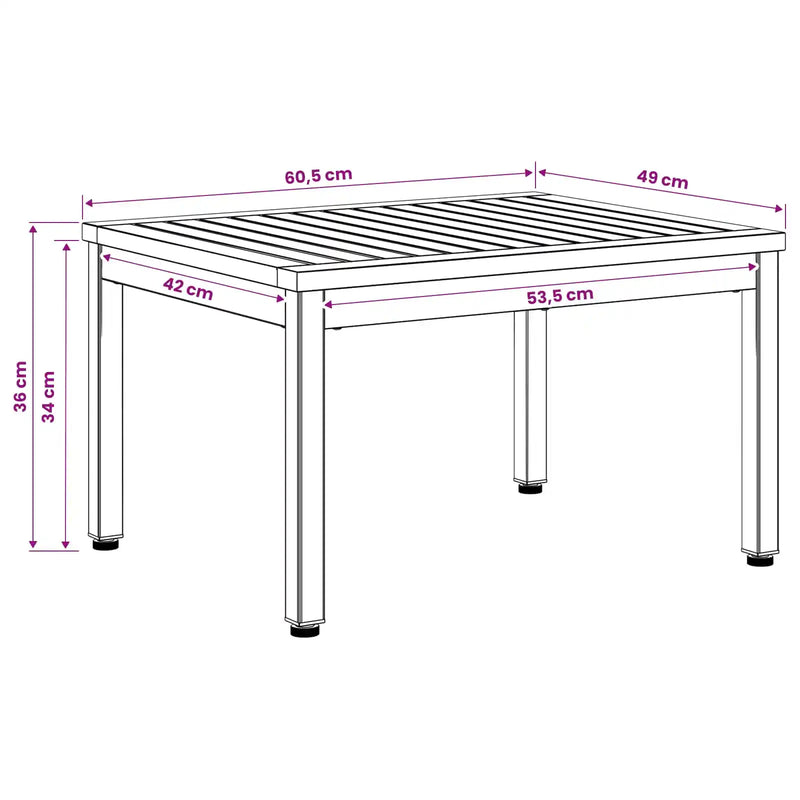 Coffee Table Natural and Black 50 x 60.5 x 36 cm