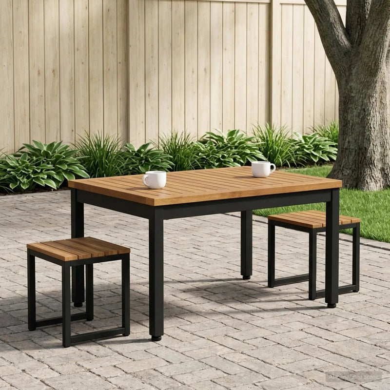 Coffee Table Natural and Black 50 x 68.5 x 36 cm