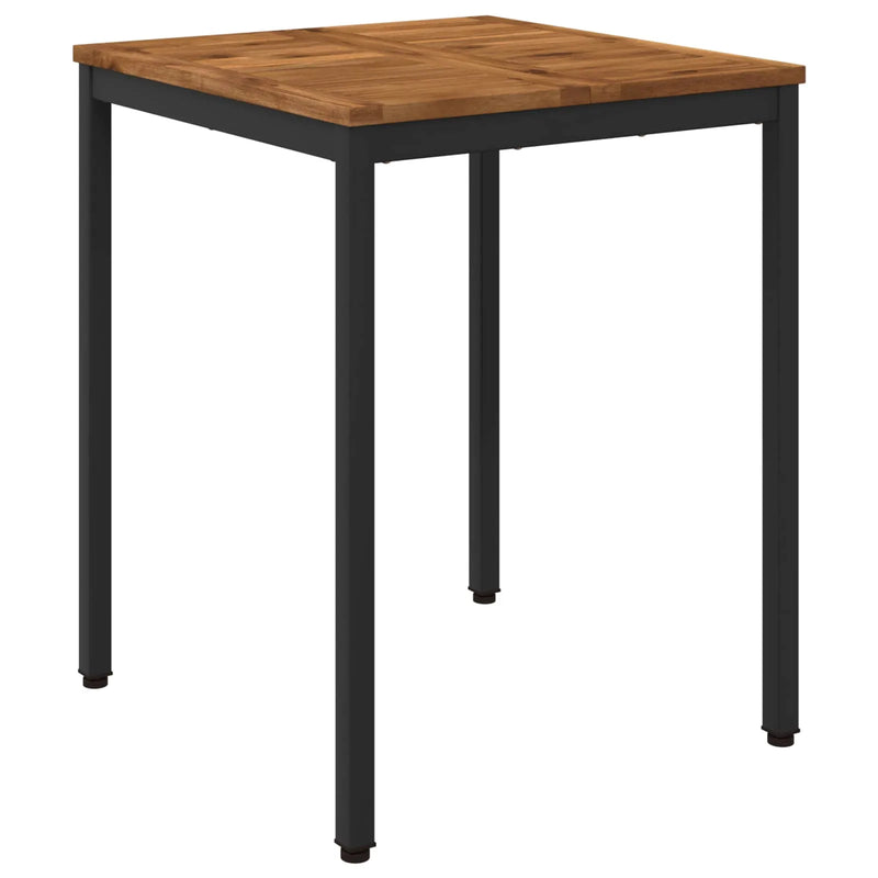 Garden Dinner Table Natural and Black 60 x 60.5 x 75 cm