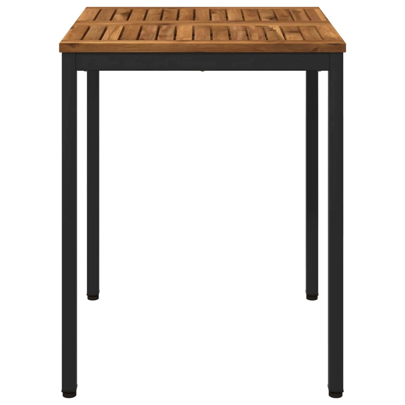 Garden Dinner Table Natural and Black 60 x 60.5 x 75 cm